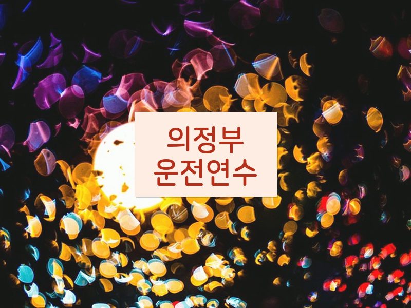 의정부운전연수 후기