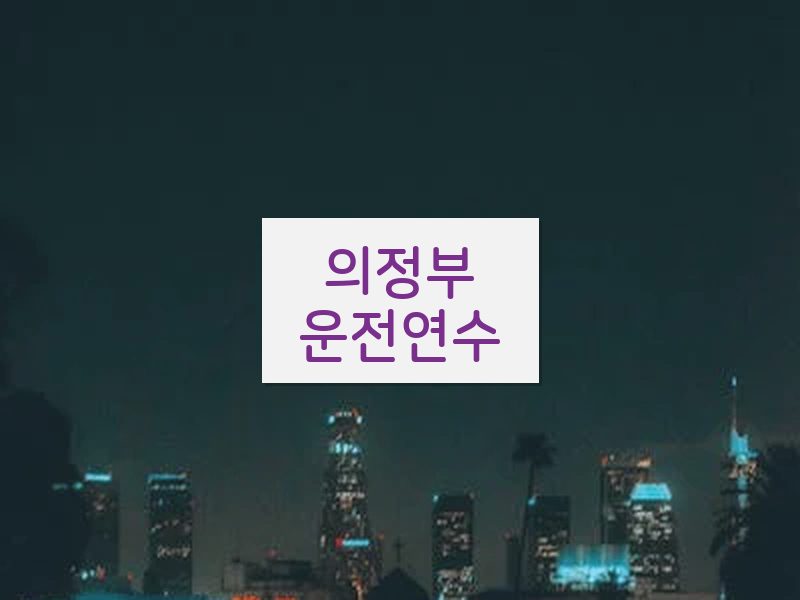의정부운전연수 후기