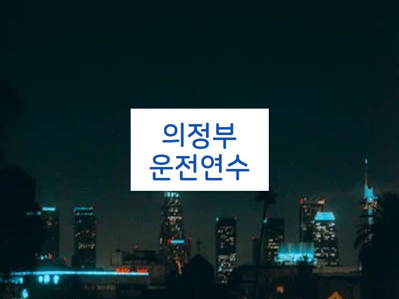 의정부운전연수 후기