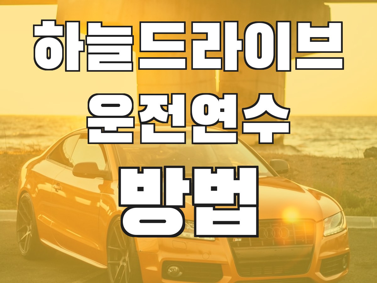 하늘드라이브 운전연수 방법 - 연수 진행 과정 안내