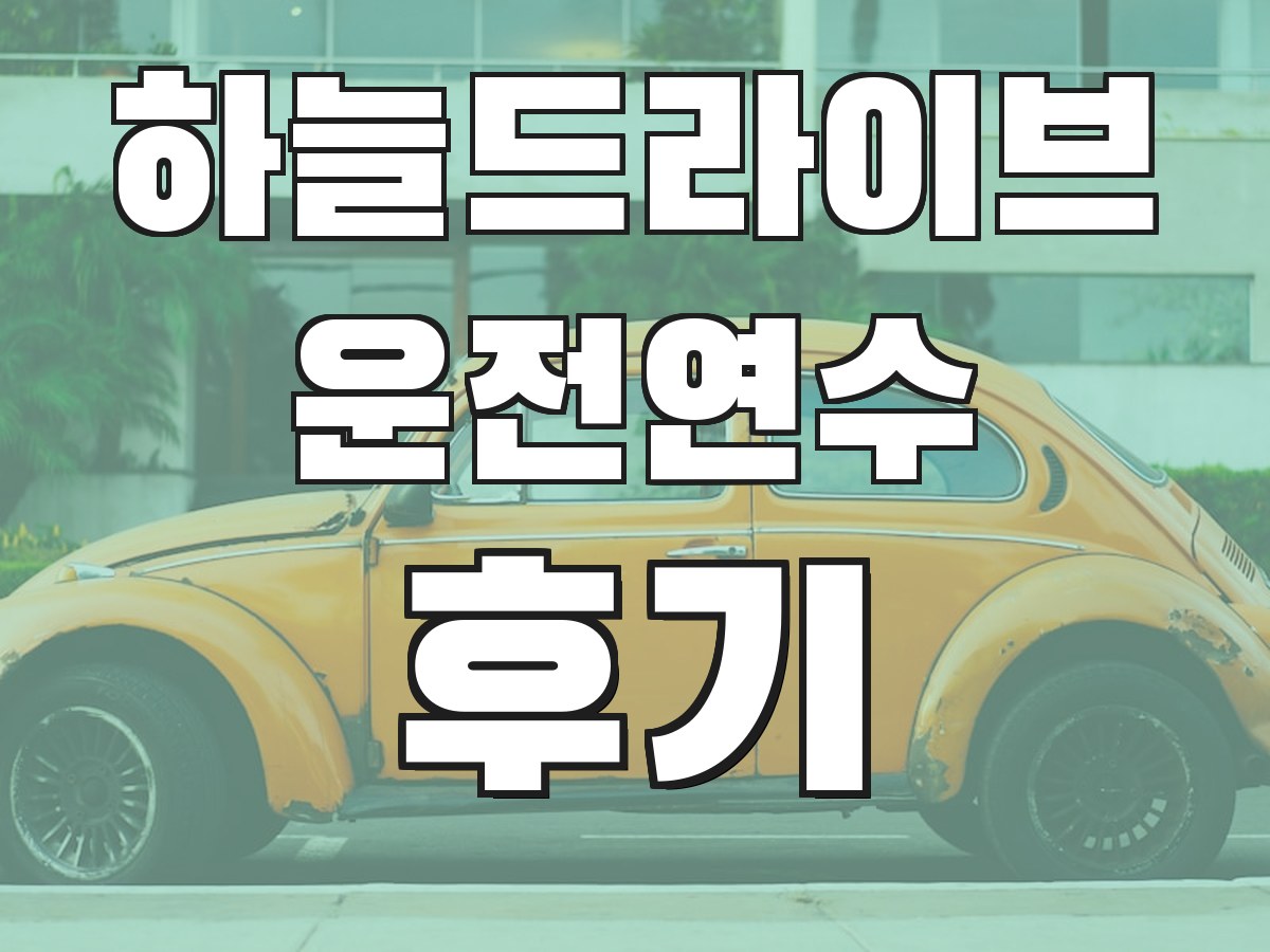 하늘드라이브 운전연수 후기 - 실제 수강생 후기